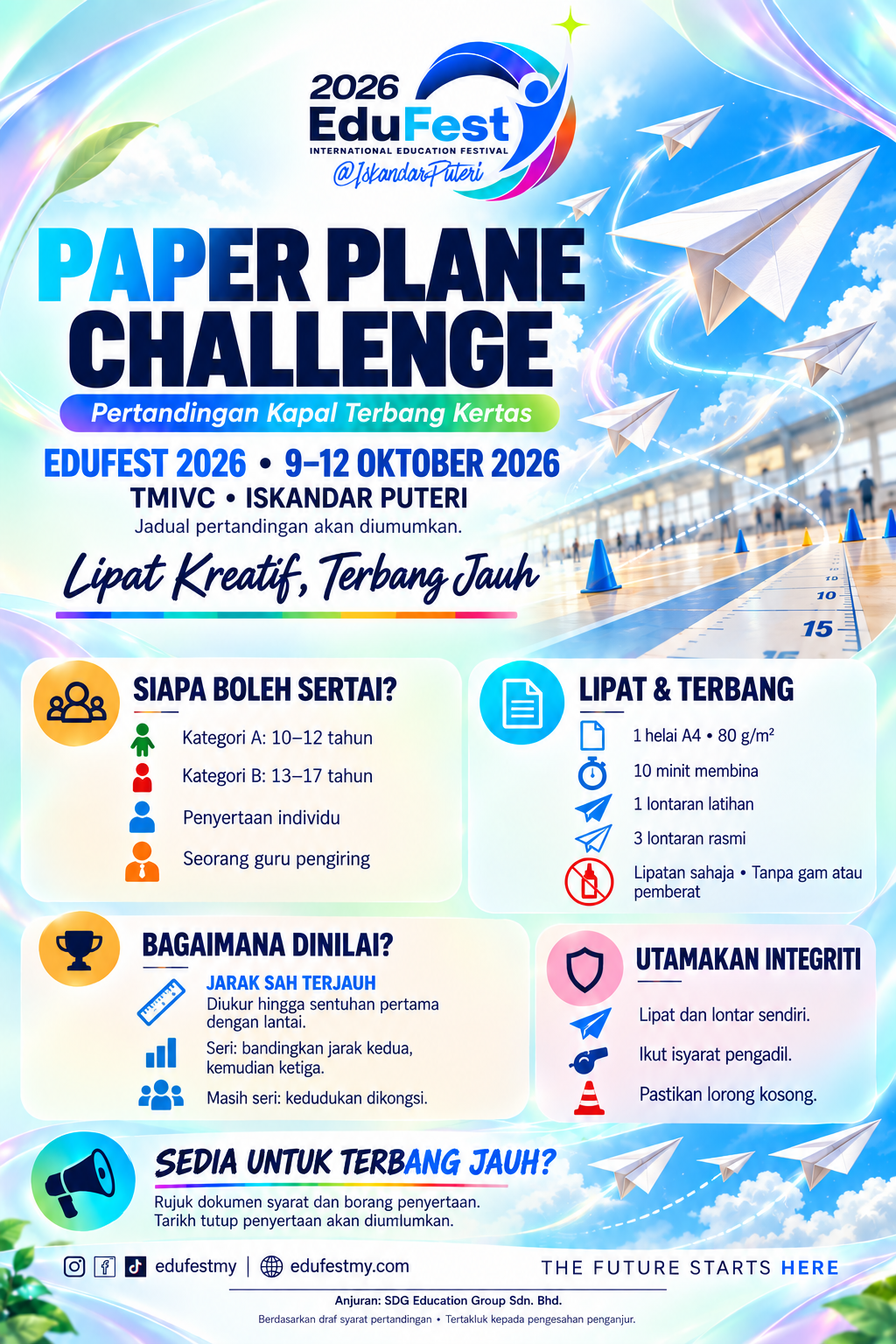Official Edufest 2026 Paper Plane Challenge poster