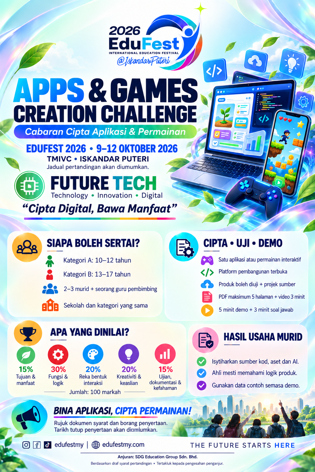 Official Edufest Apps & Games Creation Challenge 2026 poster