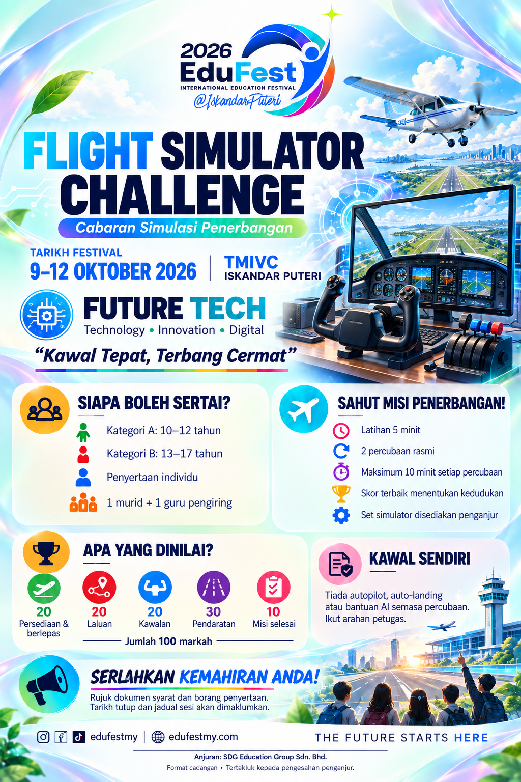 Official Edufest 2026 Flight Simulator Challenge poster