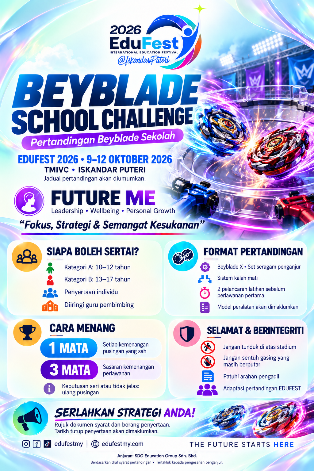Official Edufest Beyblade School Challenge 2026 poster