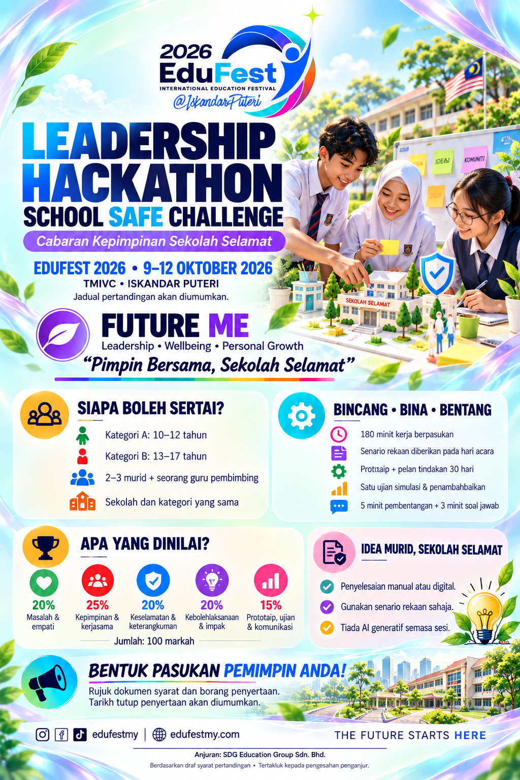 Official Edufest Leadership Hackathon – School Safe Challenge 2026 poster